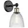 Castile 11.5"High Black Antique Brass Sconce With Clear Shade