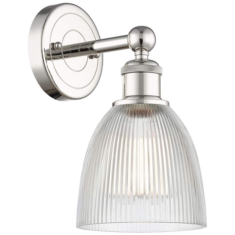 Image 1 Castile 11.5"High Polished Nickel Sconce With Clear Shade