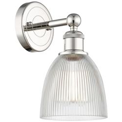 Castile 11.5&quot;High Polished Nickel Sconce With Clear Shade