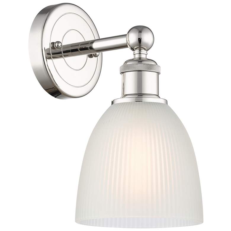 Image 1 Castile 11.5"High Polished Nickel Sconce With White Shade