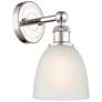 Castile 11.5"High Polished Nickel Sconce With White Shade