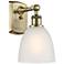 Castile 11" High Antique Brass Sconce w/ White Shade