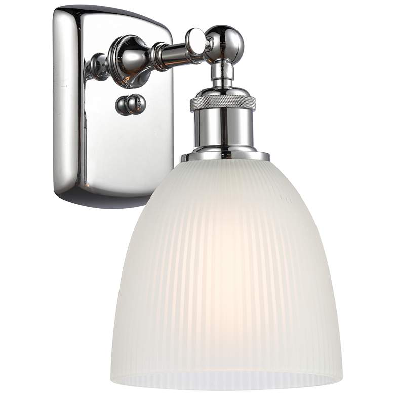 Image 1 Castile 11" High Polished Chrome Sconce w/ White Shade