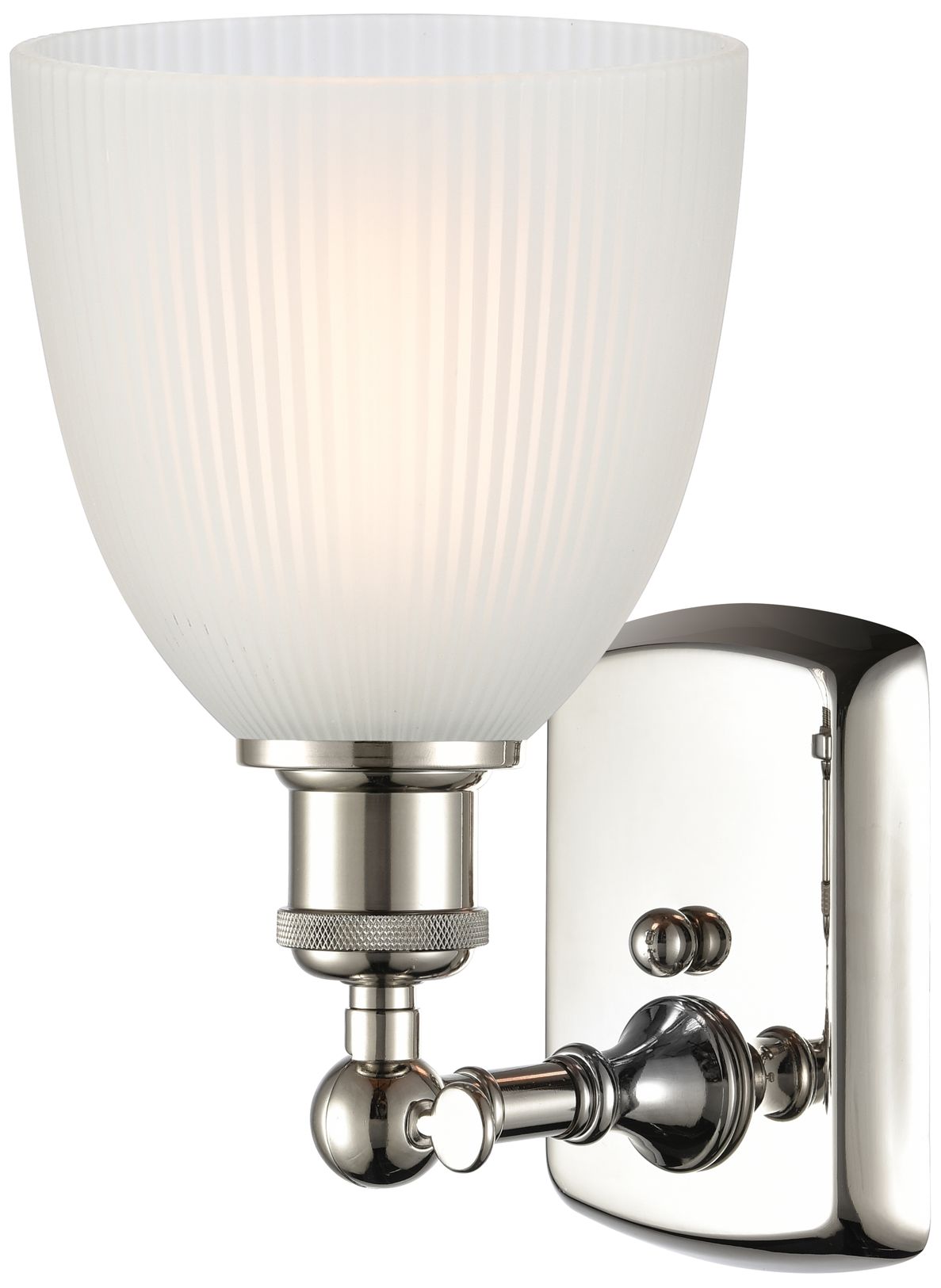 Image 3 Castile 11" High Polished Nickel Sconce w/ White Shade more views