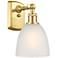 Castile 11" High Satin Gold Sconce w/ White Shade