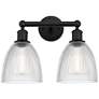 Castile 15" 2-Light Matte Black Bath Light w/ Clear Shade