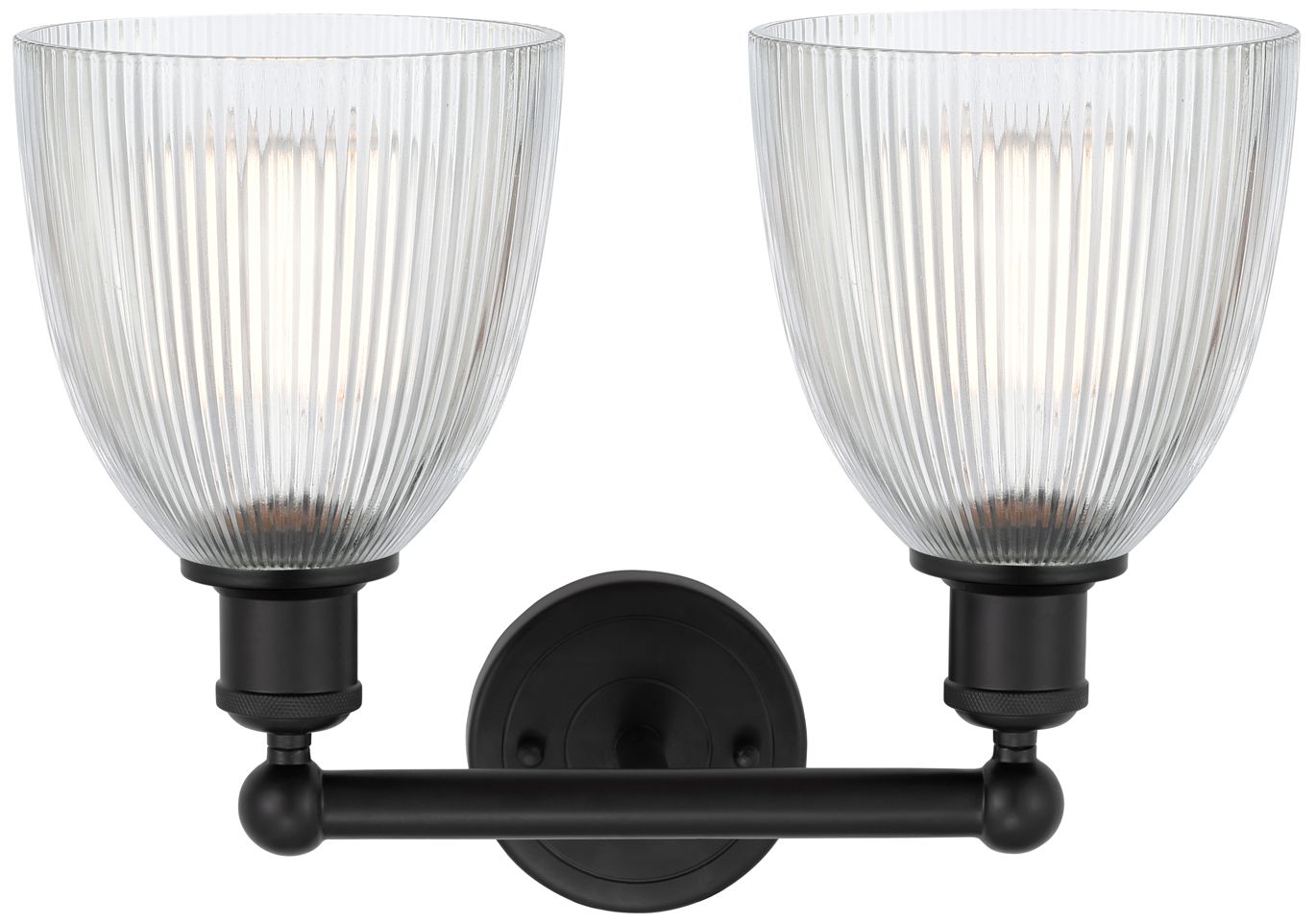Image 2 Castile 15" 2-Light Matte Black Bath Light w/ Clear Shade more views