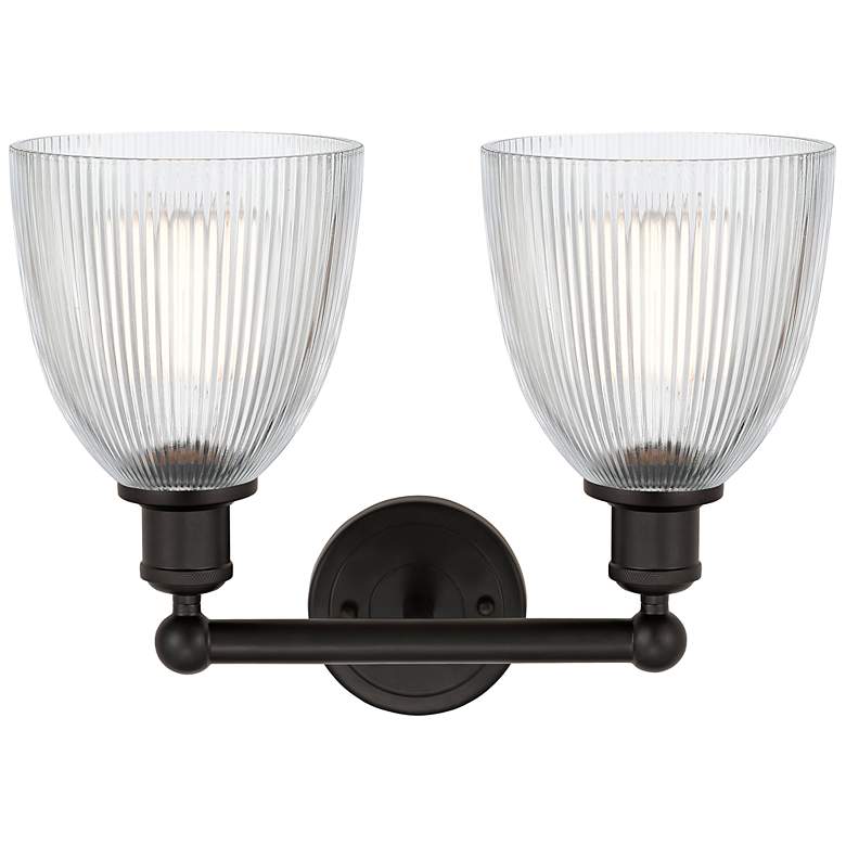 Image 3 Castile 15" 2-Light Oil Rubbed Bronze Bath Light w/ Clear Shade more views