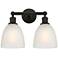 Castile 15" 2-Light Oil Rubbed Bronze Bath Light w/ White Shade