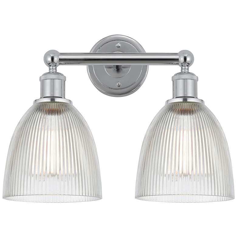 Image 1 Castile 15" 2-Light Polished Chrome Bath Light w/ Clear Shade