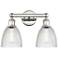 Castile 15" Wide 2 Light Polished Nickel Bath Vanity Light With Clear 