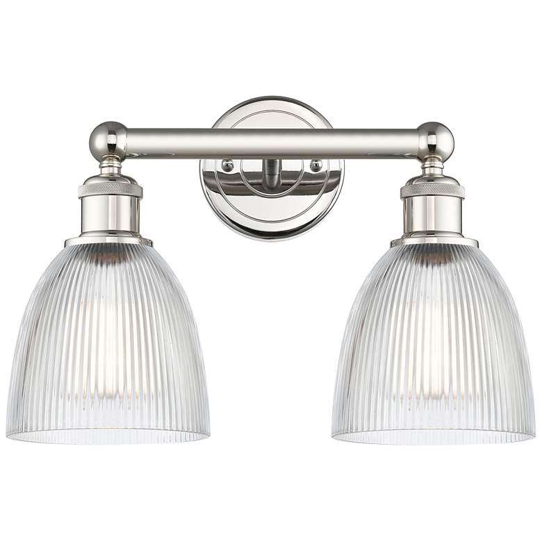 Image 1 Castile 15 inch Wide 2 Light Polished Nickel Bath Vanity Light With Clear 