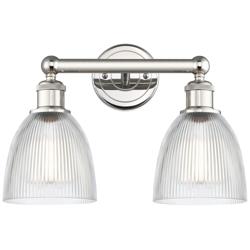 Castile 15&quot; Wide 2 Light Polished Nickel Bath Vanity Light With Clear