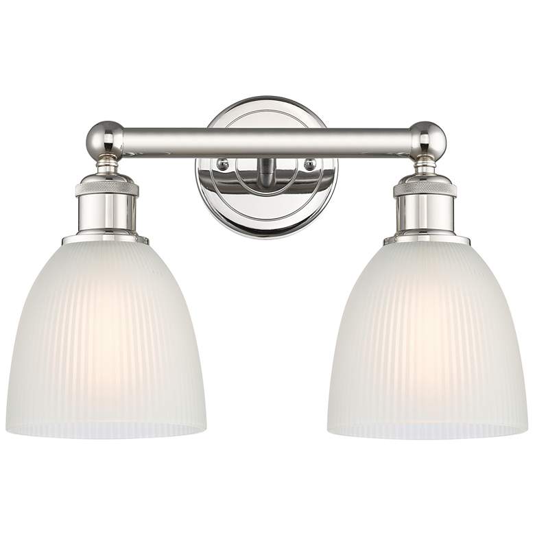 Image 1 Castile 15" Wide 2 Light Polished Nickel Bath Vanity Light With White