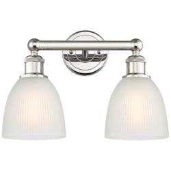 Castile 15&quot; Wide 2 Light Polished Nickel Bath Vanity Light With White