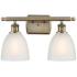 Castile 16" Wide 2 Light Antique Brass Bath Vanity Light w/ White Shad