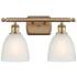 Castile 16" Wide 2 Light Brushed Brass Bath Vanity Light w/ White Shad