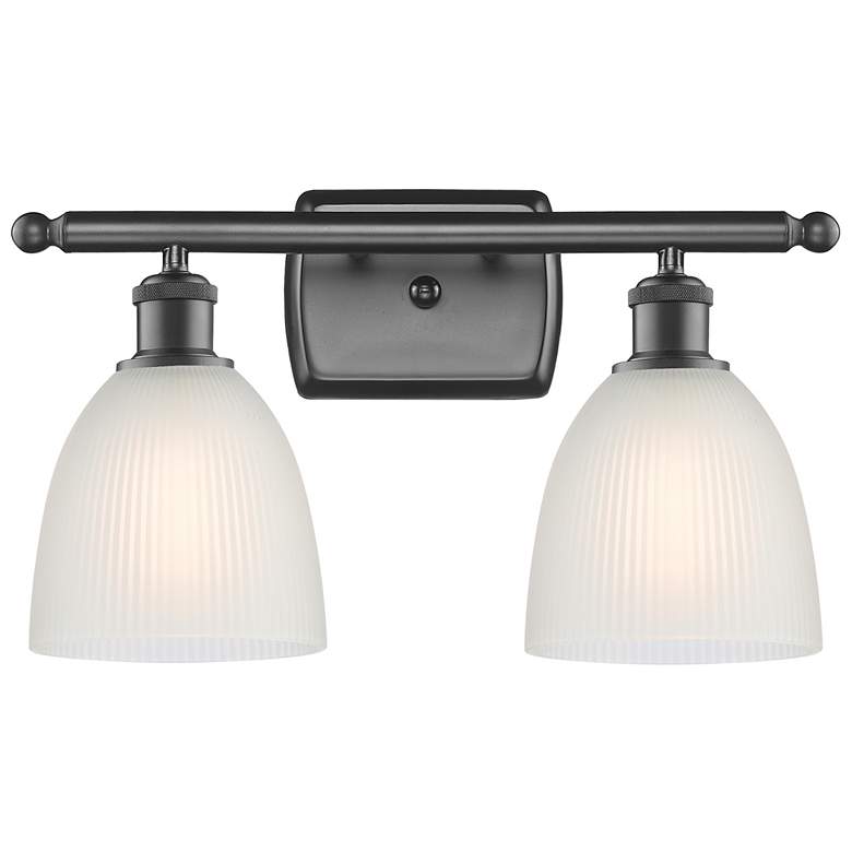 Image 1 Castile 16" Wide 2 Light Oil Rubbed Bronze Bath Vanity Light w/ White