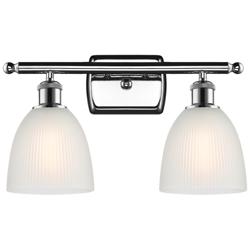 Castile 16" Wide 2 Light Polished Chrome Bath Vanity Light w/ White Sh