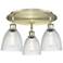 Castile 17.75"W 3 Light Antique Brass Flush Mount With Clear Glass Sha