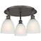 Castile 17.75"W 3 Light Oil Rubbed Bronze Flush Mount w/ White Glass S