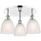 Castile 17.75"W 3 Light Polished Chrome Flush Mount With White Glass S