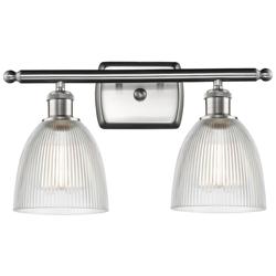 Castile 2 Light 16" LED Bath Light - Brushed Satin Nickel - Clear Shad