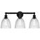 Castile 24" 3-Light Matte Black Bath Light w/ Clear Shade