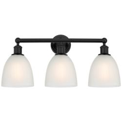Castile 24" 3-Light Matte Black Bath Light w/ White Shade