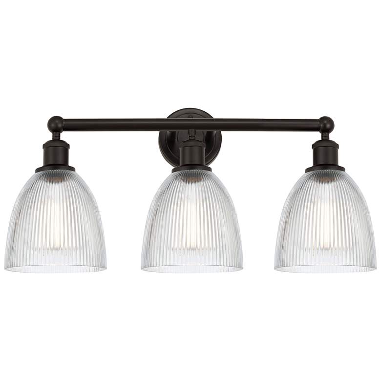 Image 1 Castile 24" 3-Light Oil Rubbed Bronze Bath Light w/ Clear Shade