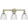 Castile 24" Wide 3 Light Antique Brass Bath Vanity Light With Clear Sh