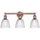 Castile 24" Wide 3 Light Antique Copper Bath Vanity Light With Clear S