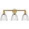 Castile 24" Wide 3 Light Brushed Brass Bath Vanity Light With Clear Sh