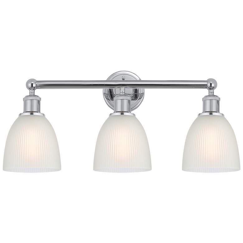 Image 1 Castile 24" Wide 3 Light Polished Chrome Bath Vanity Light With White