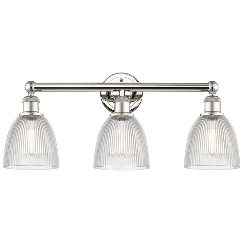Image 1 Castile 24" Wide 3 Light Polished Nickel Bath Vanity Light With Clear