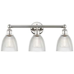 Castile 24&quot; Wide 3 Light Polished Nickel Bath Vanity Light With Clear