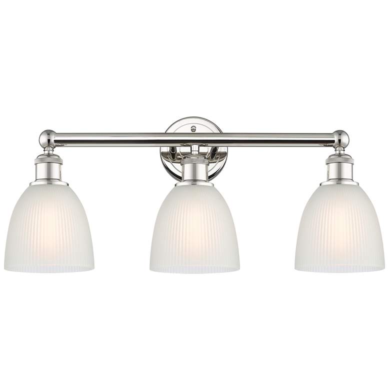 Image 1 Castile 24" Wide 3 Light Polished Nickel Bath Vanity Light With White