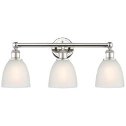 Castile 24&quot; Wide 3 Light Polished Nickel Bath Vanity Light With White