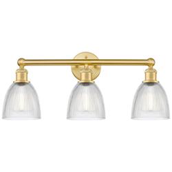 Castile 24&quot; Wide 3 Light Satin Gold Bath Vanity Light With Clear Shade