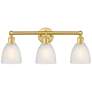 Castile 24" Wide 3 Light Satin Gold Bath Vanity Light With White Shade