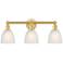 Castile 24" Wide 3 Light Satin Gold Bath Vanity Light With White Shade