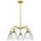Castile 24" Wide 5 Light Satin Gold Stem Hung Chandelier With Clear Sh