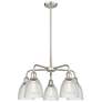 Castile 24" Wide 5 Light Satin Nickel Stem Hung Chandelier With Clear