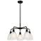 Castile 24"W 5 Light Oil Rubbed Bronze Stem Hung Chandelier w/ White S