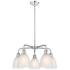 Castile 24"W 5 Light Polished Chrome Stem Hung Chandelier With White S