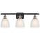 Castile 26" Wide 3 Light Black Brass Bath Vanity Light w/ White Shade