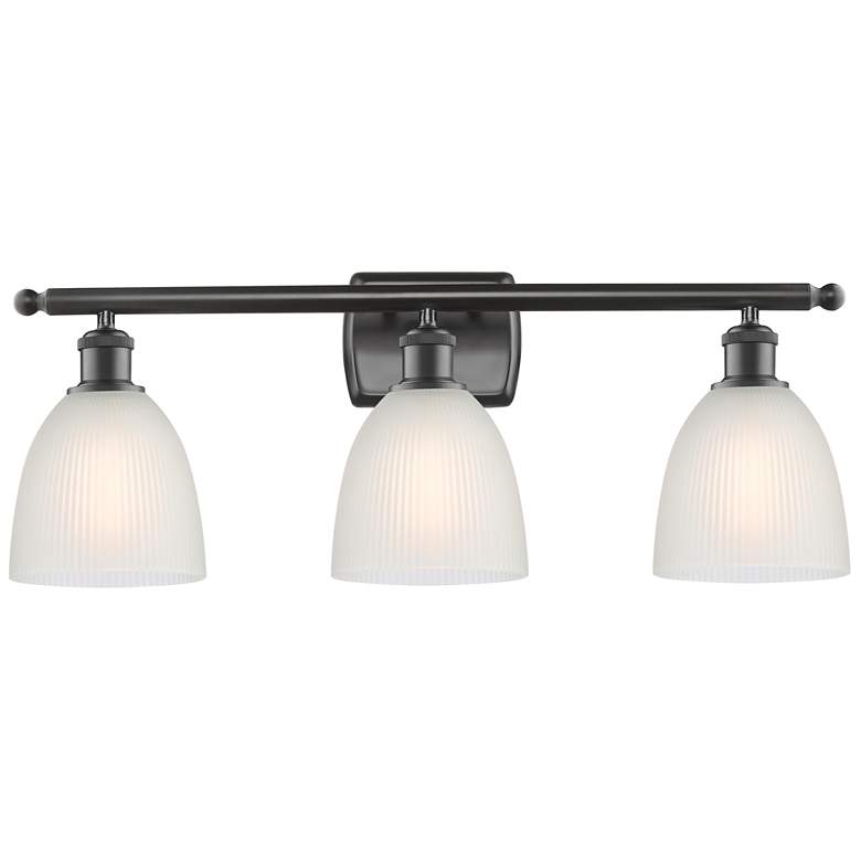 Image 1 Castile 26" Wide 3 Light Oil Rubbed Bronze Bath Vanity Light w/ White
