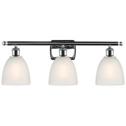 Castile 26" Wide 3 Light Polished Chrome Bath Vanity Light w/ White Sh