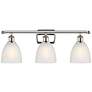 1_Castile 26" Wide 3 Light Polished Nickel Bath Vanity Light w/ White Sh