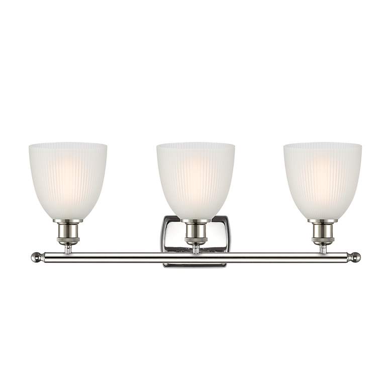 Image 3 Castile 26" Wide 3 Light Polished Nickel Bath Vanity Light w/ White Sh more views